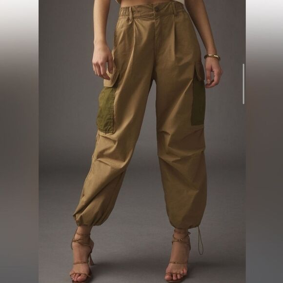 Anthropologie Pants - Anthropologie Tan Cargo Parachute Pants Size 28 Bungie‎ Ankle